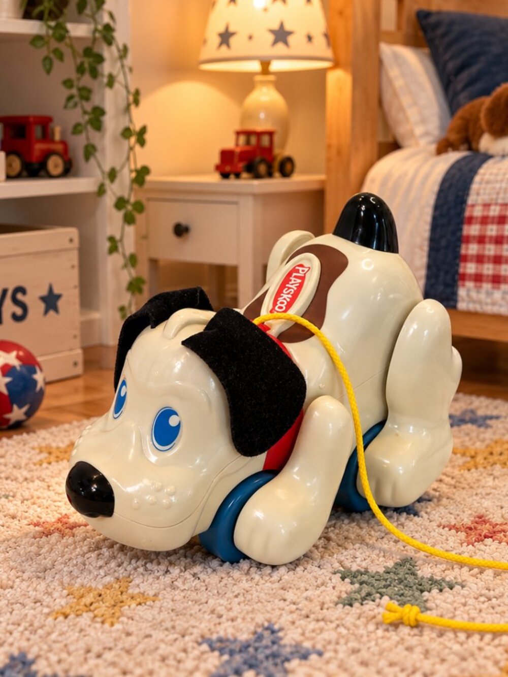 Vintage 1990s Playskool Walk ’N Sounds Digger the Dog Pull Toy Working